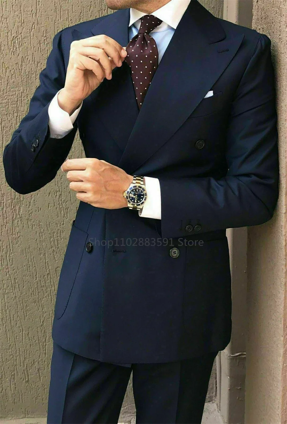 Double Breasted Dark Blue 2 Pieces New Custom Men Suits Casual Male Blazers Slim Fit Groomsmen Costume Men Clothing
Double Breasted Dark Blue 2 Pieces New Custom Men Suits Casual Male Blazers Slim Fit Groomsmen Costume Men Clothing