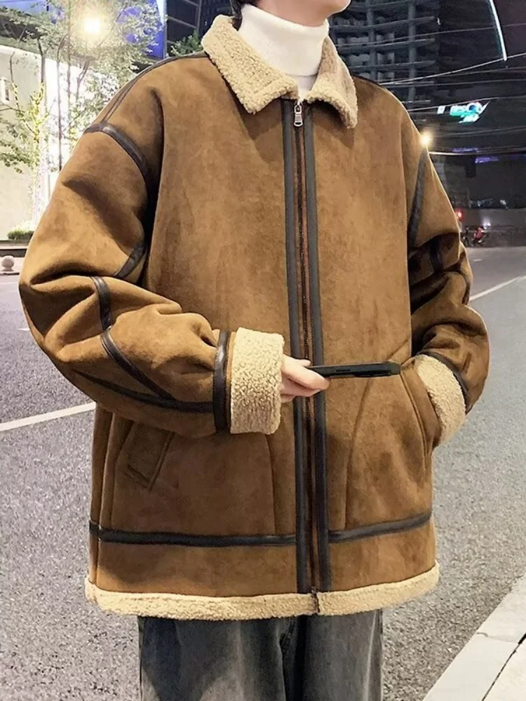 American Retro Suede Jaet Men's Winter Fce Lined Thiened Lamb Velvet Cotton Motorcycle Clothes Jaet
American Retro Suede Jaet Men's Winter Fce Lined Thiened Lamb Velvet Cotton Motorcycle Clothes Jaet