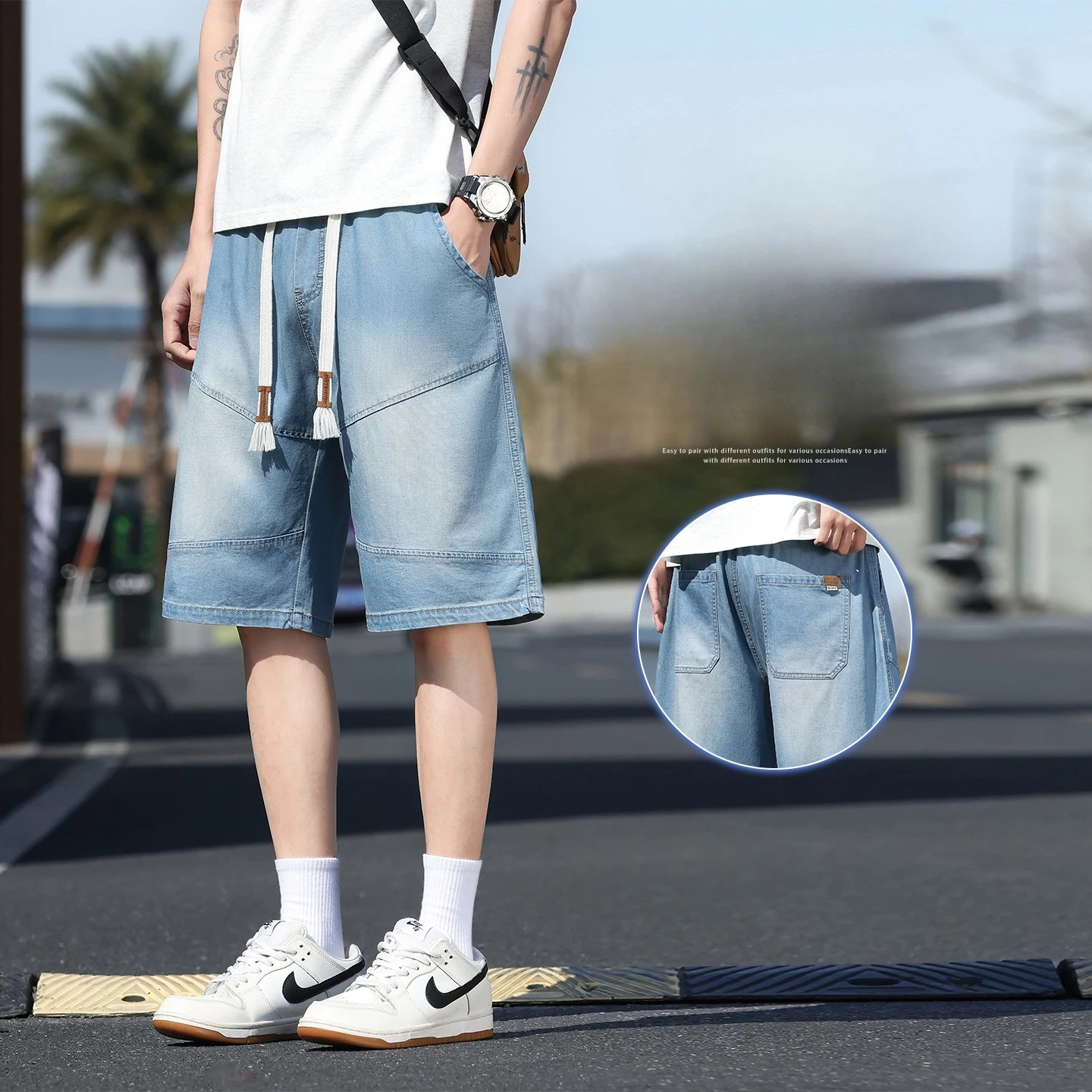 Summer New Design Men's Loose Denim Shorts Korean Streetwear Lightweight Gradient Short Jeans Trendy Casual Fashion Denim Pants
Summer New Design Men's Loose Denim Shorts Korean Streetwear Lightweight Gradient Short Jeans Trendy Casual Fashion Denim Pants