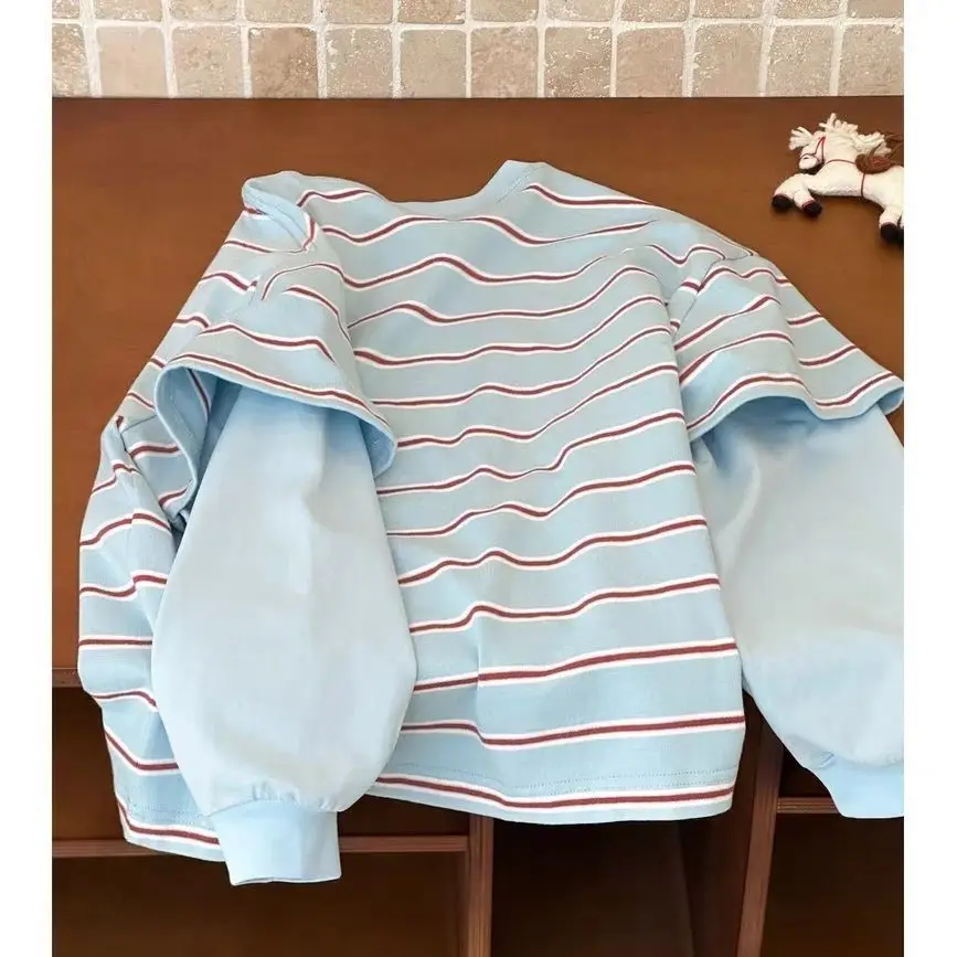 Spring and Autumn Boys' Long Sleeve T-shirt Fashion New Style Boys' Striped Casual Splicing Top Tees
Spring and Autumn Boys' Long Sleeve T-shirt Fashion New Style Boys' Striped Casual Splicing Top Tees