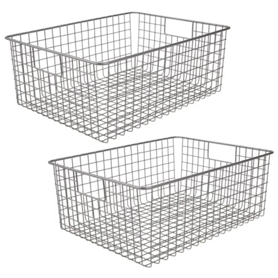 Metal Wire Food Storage Basket Organizer with Handles for Organizing Kitchen Cabinets, Pantry Shelf, Bathroom, Laundry Room, Cl
Metal Wire Food Storage Basket Organizer with Handles for Organizing Kitchen Cabinets, Pantry Shelf, Bathroom, Laundry Room, Cl