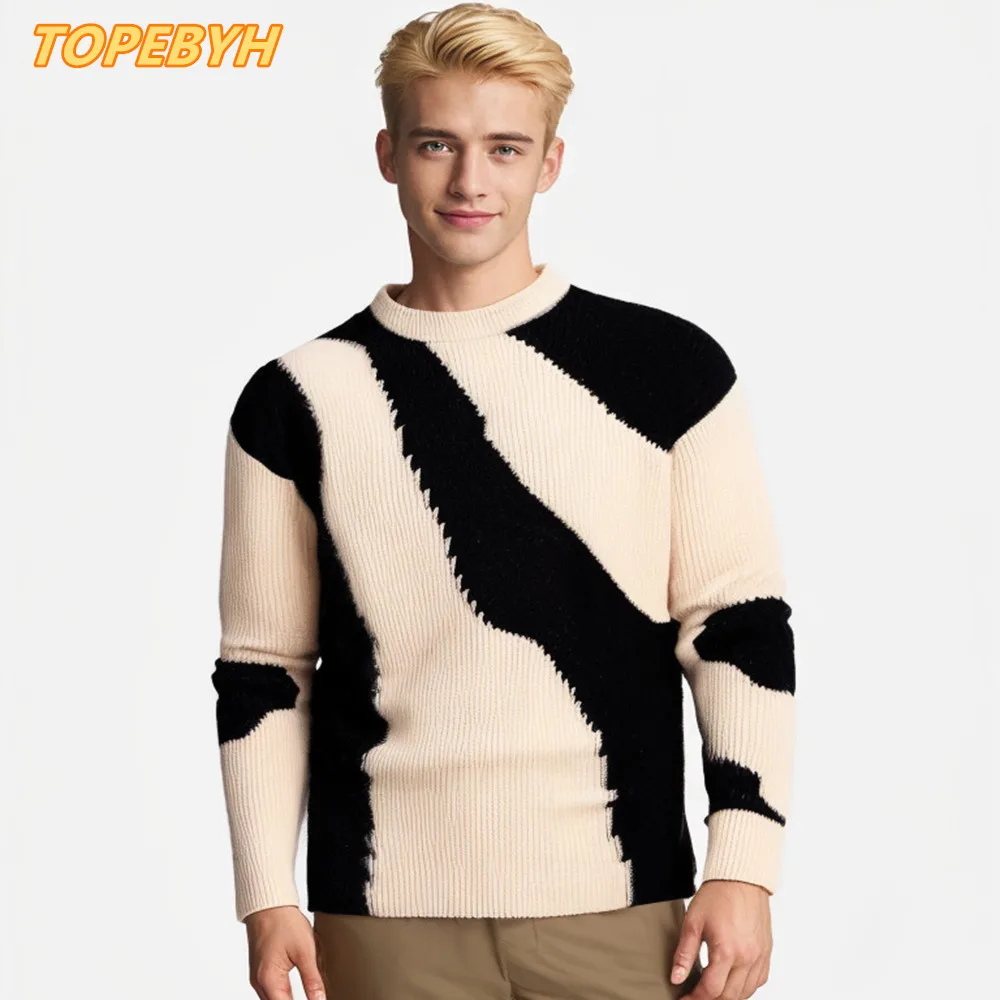 2025 High Quality Men's New Casual Warm Color Block Sweater Knit Tops Man Clothes
2025 High Quality Men's New Casual Warm Color Block Sweater Knit Tops Man Clothes