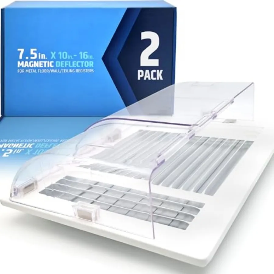 Larger New Version 7.5" Magnetic Vent Air and Heat Deflector () for Ceiling, Floor and Wall - Will Never Fall Off - Adjustable
Larger New Version 7.5" Magnetic Vent Air and Heat Deflector () for Ceiling, Floor and Wall - Will Never Fall Off - Adjustable