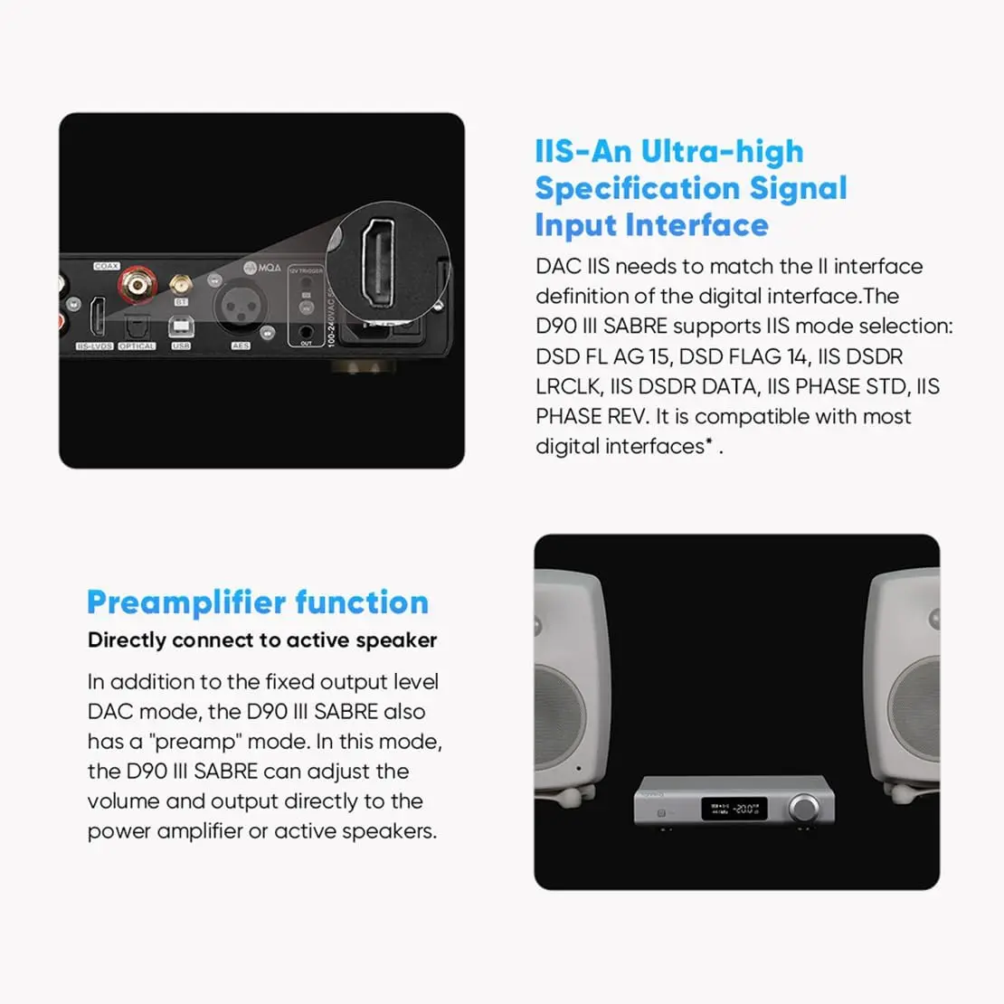 MQA-CD Full Balanced DAC Preamp with Dual ES9039SPRO, USB/Bluetooth/Optic/Coaxial/AES/IIS Input RCA/XLR Output Digital 
MQA-CD Full Balanced DAC Preamp with Dual ES9039SPRO, USB/Bluetooth/Optic/Coaxial/AES/IIS Input RCA/XLR Output Digital