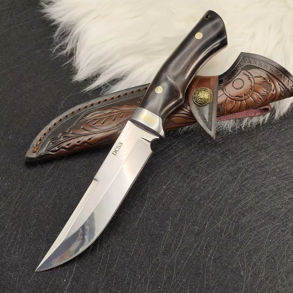 High Hardness Damascus / DC53 Blade Ebony Handles Survival Hunting Knives, Tactical Camping edc Tools, Self Defense Hand Tools
High Hardness Damascus / DC53 Blade Ebony Handles Survival Hunting Knives, Tactical Camping edc Tools, Self Defense Hand Tools