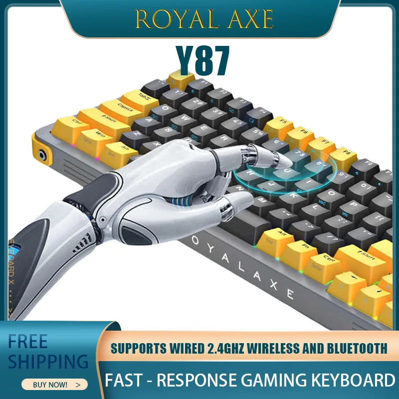 Механическая клавиатура Royal Axe Y68/87 с поддержкой проводной игровой клавиатуры с беспроводным Bluetooth Ttc 2,4 ГГц и возможностью горячей замены с быстрым откликом
Механическая клавиатура Royal Axe Y68/87 с поддержкой проводной игровой клавиатуры с беспроводным Bluetooth Ttc 2,4 ГГц и возможностью горячей замены с быстрым откликом