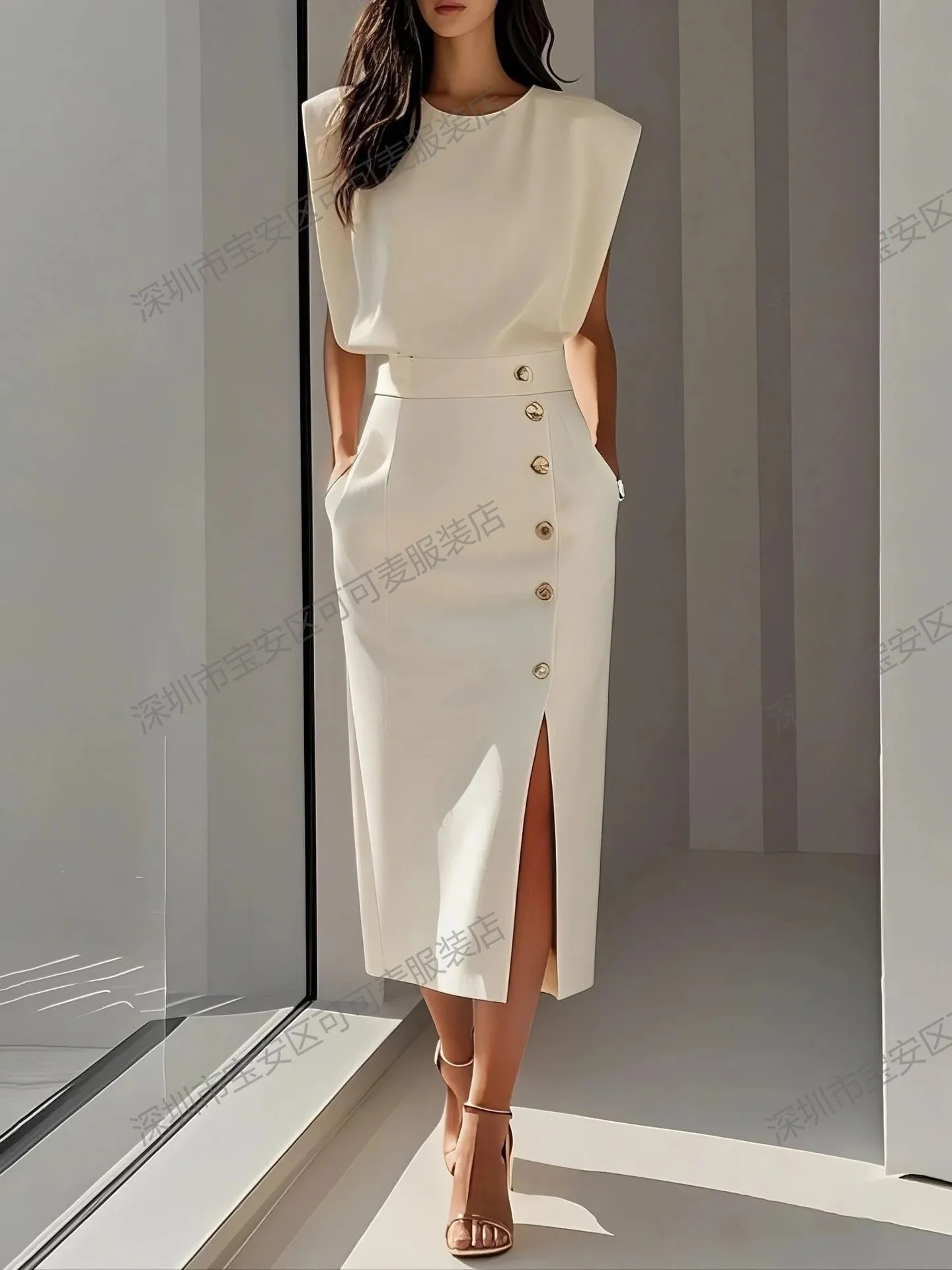 2026 Summer Fashion Split Women Dress Elegant Solid Slim Button Party Dress Casual Sleeveless High Waisted Office Lady Dresses
2026 Summer Fashion Split Women Dress Elegant Solid Slim Button Party Dress Casual Sleeveless High Waisted Office Lady Dresses