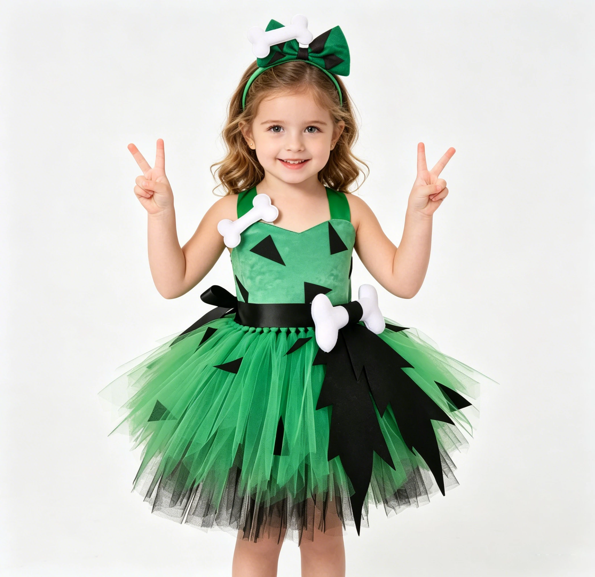 Girls Green Caveman Tutu Dress with Bone Decor Kids Primitive Themed Costume for Halloween Carnival Party, child cosply dress
Girls Green Caveman Tutu Dress with Bone Decor Kids Primitive Themed Costume for Halloween Carnival Party, child cosply dress