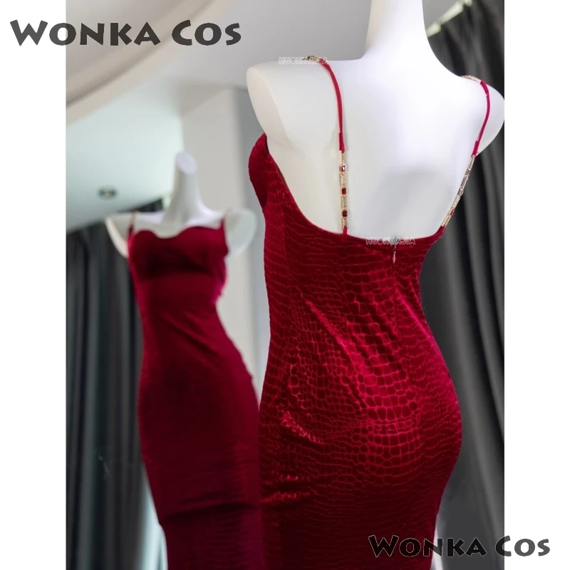 Vintage Sexy Club Prom Red Dresses for Women Spaghetti Strap Slit Velvet Dress Beach Bandage Bodycon Midi Dress Party Elegant
Vintage Sexy Club Prom Red Dresses for Women Spaghetti Strap Slit Velvet Dress Beach Bandage Bodycon Midi Dress Party Elegant