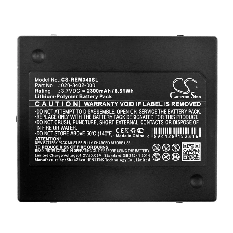 2300mAh Cameron Sino Gas Monitor Detector Battery 20-3402-000 for RAE Systems QRAE II Gas Monitor Detector, QRAE 2, QRAE II
2300mAh Cameron Sino Gas Monitor Detector Battery 20-3402-000 for RAE Systems QRAE II Gas Monitor Detector, QRAE 2, QRAE II