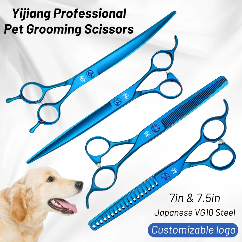 7/7.5in Dog Grooming Scissors Kit JP VG10 Steel Pet Beauty Scissors Cutting Thinning Chunker Shears 30 Degree Curved Edge 애견미용가위
7/7.5in Dog Grooming Scissors Kit JP VG10 Steel Pet Beauty Scissors Cutting Thinning Chunker Shears 30 Degree Curved Edge 애견미용가위