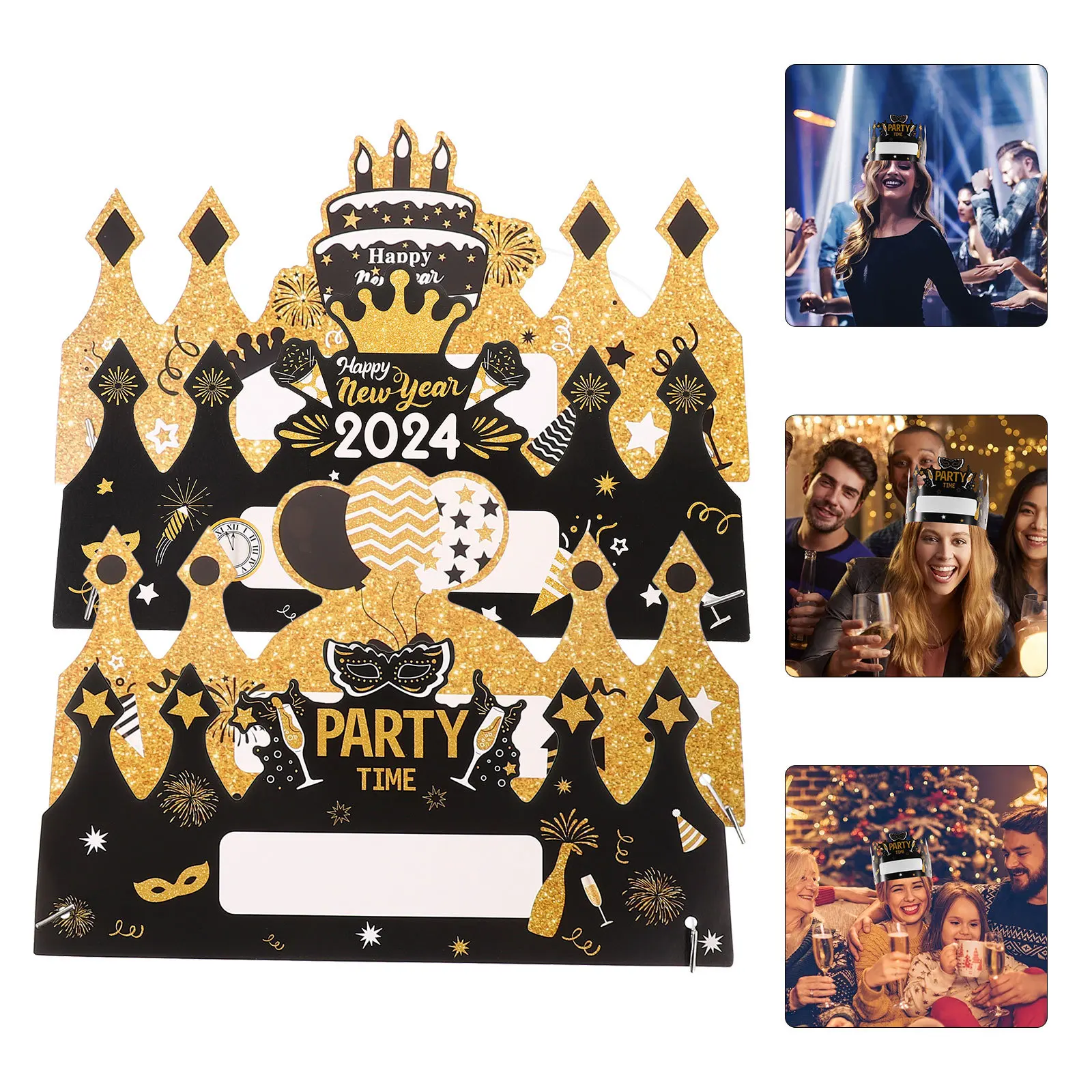 4 Pcs New Year's Hat Crown Hats Years Eve Paper Crowns Birthday Party Happy 
4 Pcs New Year's Hat Crown Hats Years Eve Paper Crowns Birthday Party Happy
