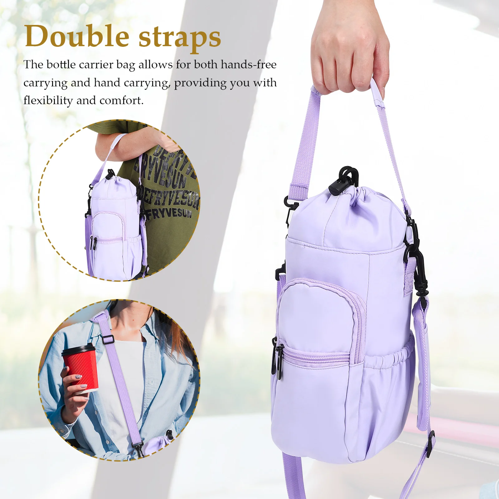Insulated Water Bottle Bag with Pockets Adjustable Strap Universal Size for Hiking Camping Travel 12L Tumbler Holder Pouch
Insulated Water Bottle Bag with Pockets Adjustable Strap Universal Size for Hiking Camping Travel 12L Tumbler Holder Pouch