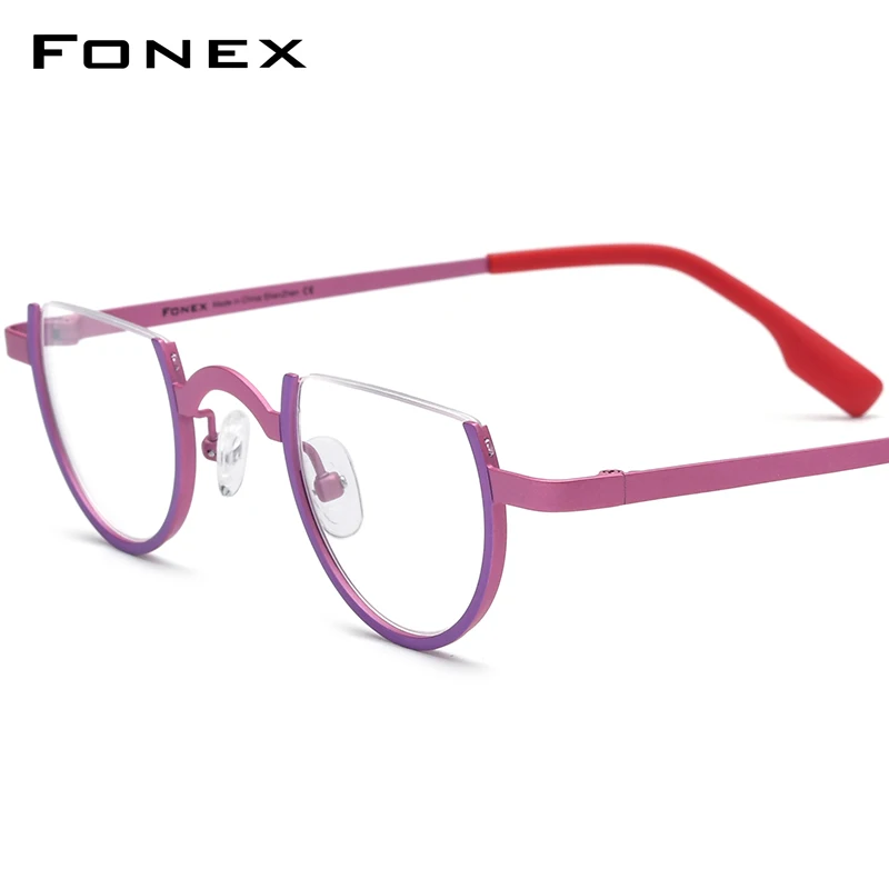 FONEX Pure Titanium Eyeglasses Frame Women 2023 New Men Colorful 3/4 Round Glasses Eyewear F85785
FONEX Pure Titanium Eyeglasses Frame Women 2023 New Men Colorful 3/4 Round Glasses Eyewear F85785