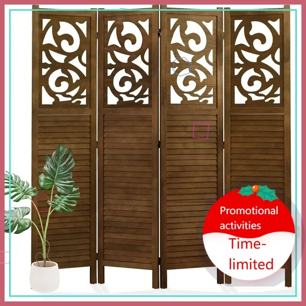 5.6Ft 4 Panels Wood Carved Folding Room Divider, Freestanding Privacy Screen for Home Office Restaurant Bedroom (Brown)
5.6Ft 4 Panels Wood Carved Folding Room Divider, Freestanding Privacy Screen for Home Office Restaurant Bedroom (Brown)