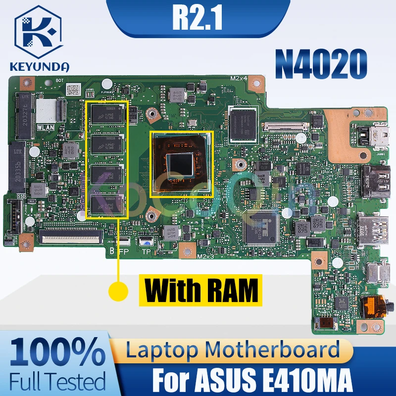 For ASUS E410MA Notebook Mainboard R2.1 SRET0 N4020 With RAM Laptop Motherboard Test
For ASUS E410MA Notebook Mainboard R2.1 SRET0 N4020 With RAM Laptop Motherboard Test