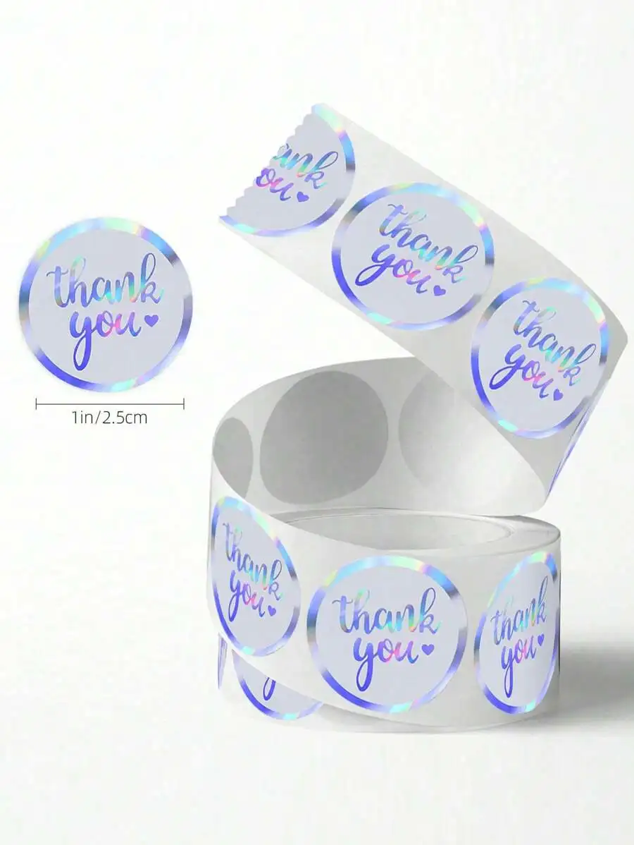 500pcs Holographic Thank You Labels, Self-Adhesive Round Seals For Gift Wrapping, Envelopes And Crafting Projects
500pcs Holographic Thank You Labels, Self-Adhesive Round Seals For Gift Wrapping, Envelopes And Crafting Projects