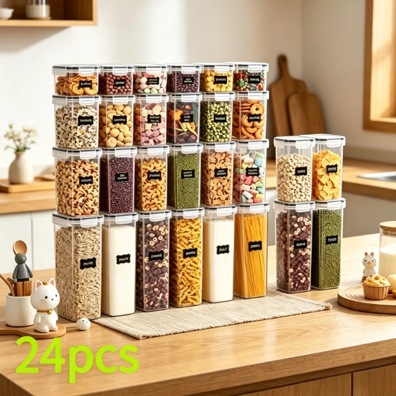 24Pcs Sealed Storage Boxes with Lids, Multi-purpose Desktop Organizer Boxes, Stackable Container for Home Cabinet and Drawer
24Pcs Sealed Storage Boxes with Lids, Multi-purpose Desktop Organizer Boxes, Stackable Container for Home Cabinet and Drawer