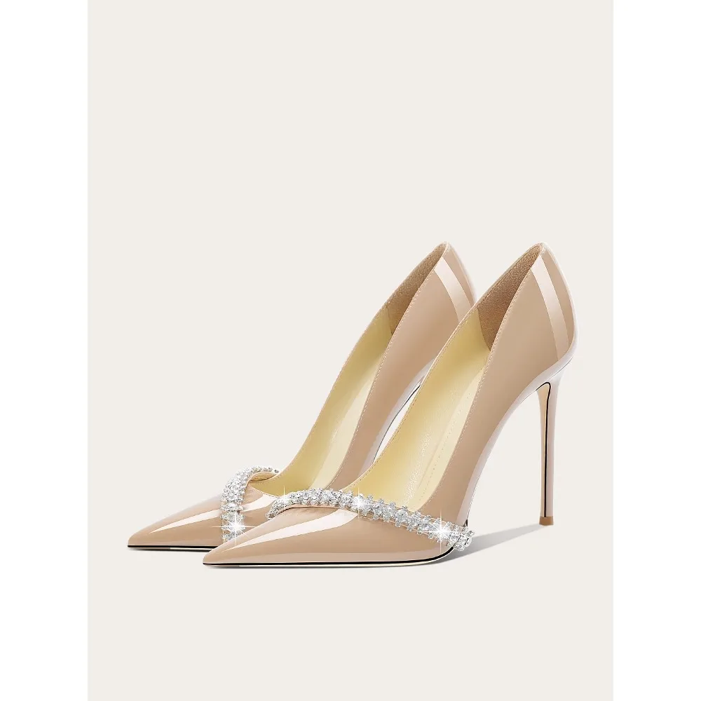 Nude High Heels Pointed Toe Rhinestone Chain Elegant Women Shoes Non Slip Stiletto Heel
Nude High Heels Pointed Toe Rhinestone Chain Elegant Women Shoes Non Slip Stiletto Heel