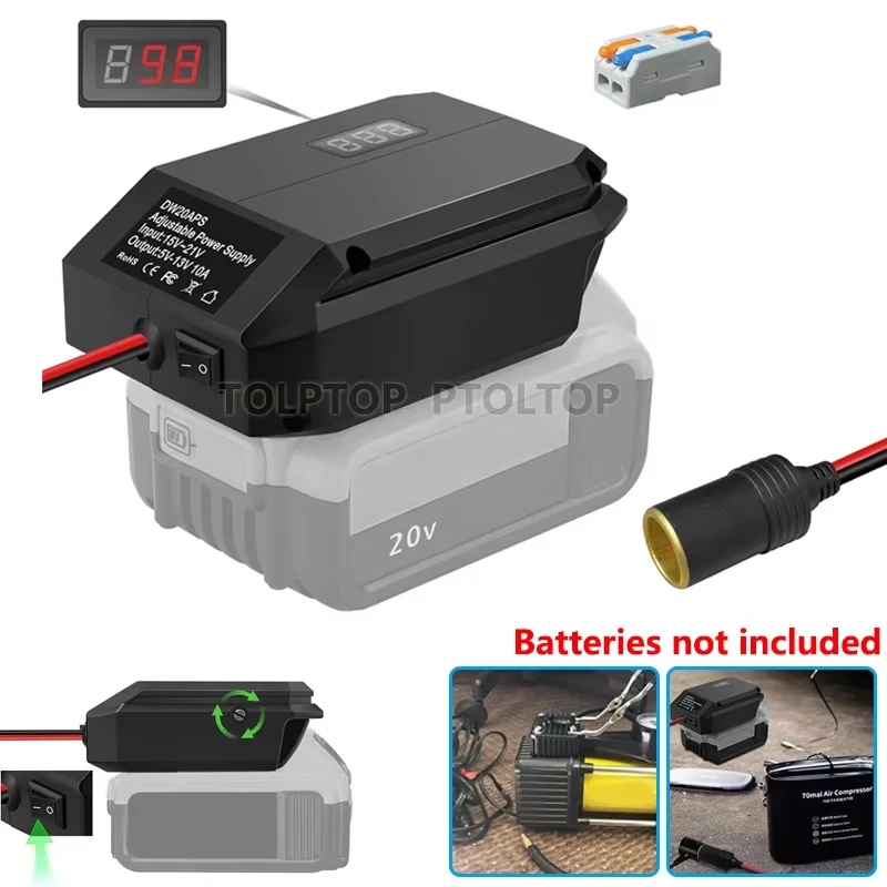 20V to 12V Step Down Converter for Dewalt Battery Cigarette Lighter Adapter Power Wheel Adapter Car Regulator forRC Toy Car Tool
20V to 12V Step Down Converter for Dewalt Battery Cigarette Lighter Adapter Power Wheel Adapter Car Regulator forRC Toy Car Tool