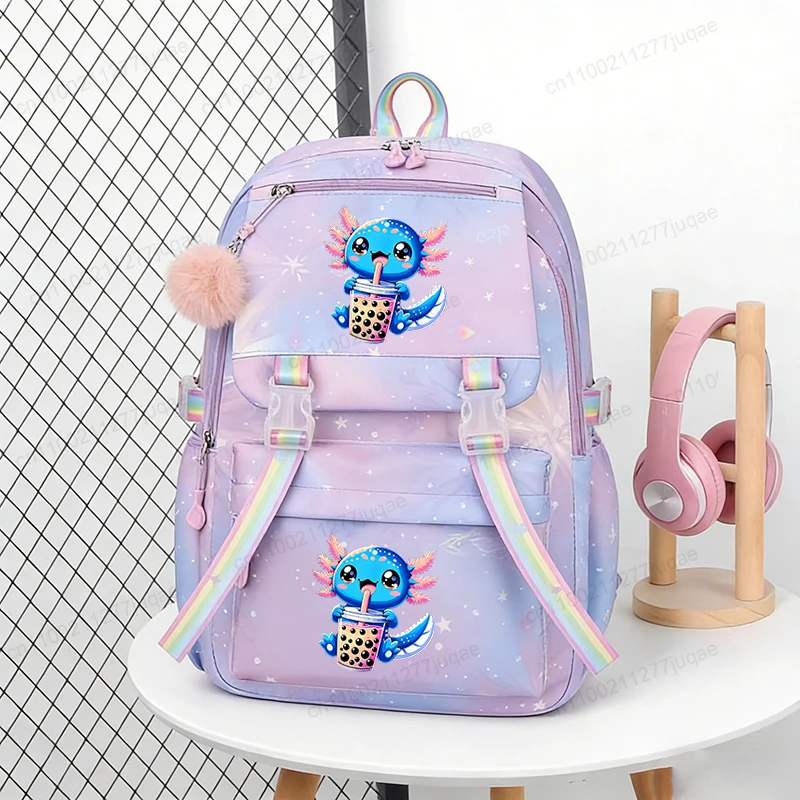 School Backpack Axolotl Bubble Boba Tea Anime Cute Kawaii Rucksack for Girls Boys Casual School Backpack Bag Children Schoolbag
School Backpack Axolotl Bubble Boba Tea Anime Cute Kawaii Rucksack for Girls Boys Casual School Backpack Bag Children Schoolbag