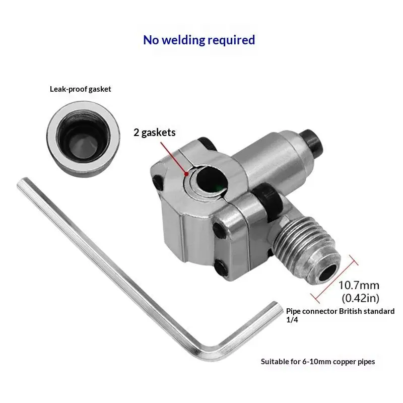 New Zinc Alloy Piercing Valve Tap Kit For 6-10mm Copper Tube Refrigeration AC System Repair
New Zinc Alloy Piercing Valve Tap Kit For 6-10mm Copper Tube Refrigeration AC System Repair