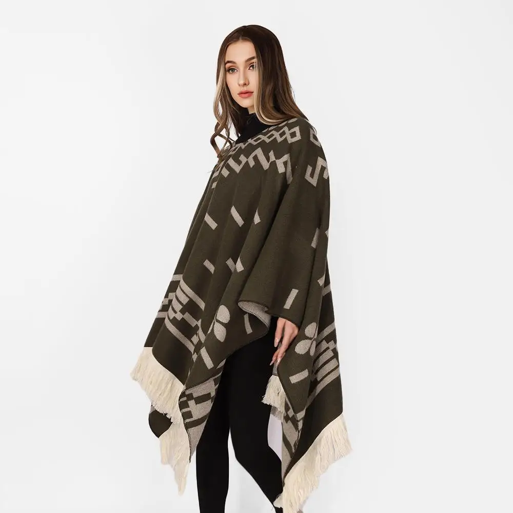2025 New Tassel Trim Hooded Wrap Outerwear Warm Large Shawl Geometric Pattern High-End Feel Spring Season Cashmere like Fabric
2025 New Tassel Trim Hooded Wrap Outerwear Warm Large Shawl Geometric Pattern High-End Feel Spring Season Cashmere like Fabric