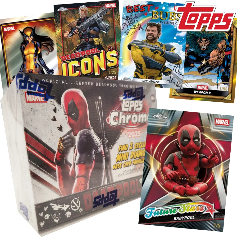 Original 2025 Topps Chrome Value Collection Cards American Classic Comic IP Deadpool Future Stars Precious Limited Cards Gifts
Original 2025 Topps Chrome Value Collection Cards American Classic Comic IP Deadpool Future Stars Precious Limited Cards Gifts