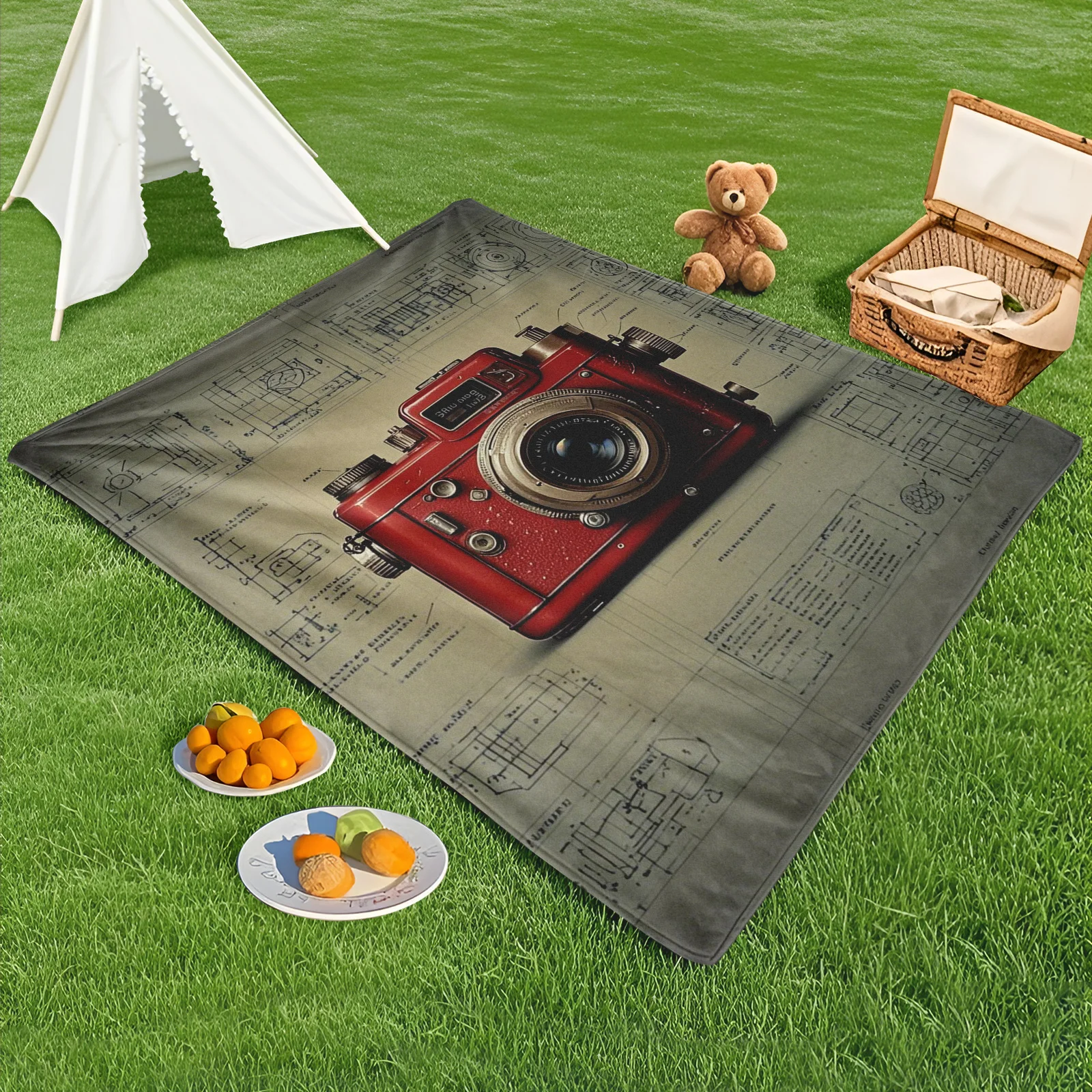 Vintage Camera With Retro Blueprint Design Creative Outdoor Blanket For Unique Artistic Style
Vintage Camera With Retro Blueprint Design Creative Outdoor Blanket For Unique Artistic Style