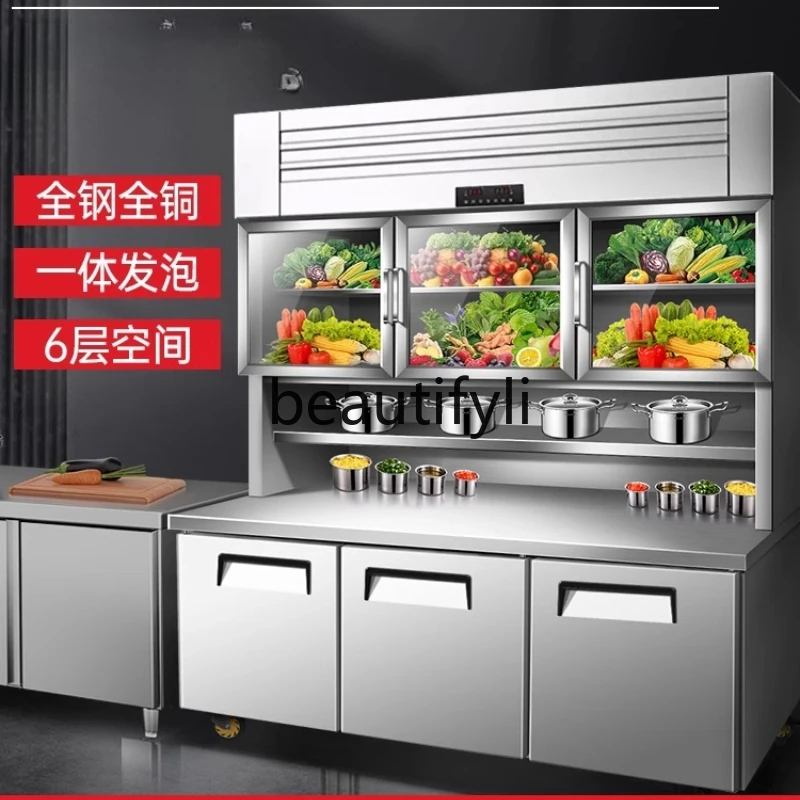 Multifunctional Stainless Steel Cabinet Commercial Refrigerated Display Cabinet Dual Temperature Workbench Refrigerator
Multifunctional Stainless Steel Cabinet Commercial Refrigerated Display Cabinet Dual Temperature Workbench Refrigerator