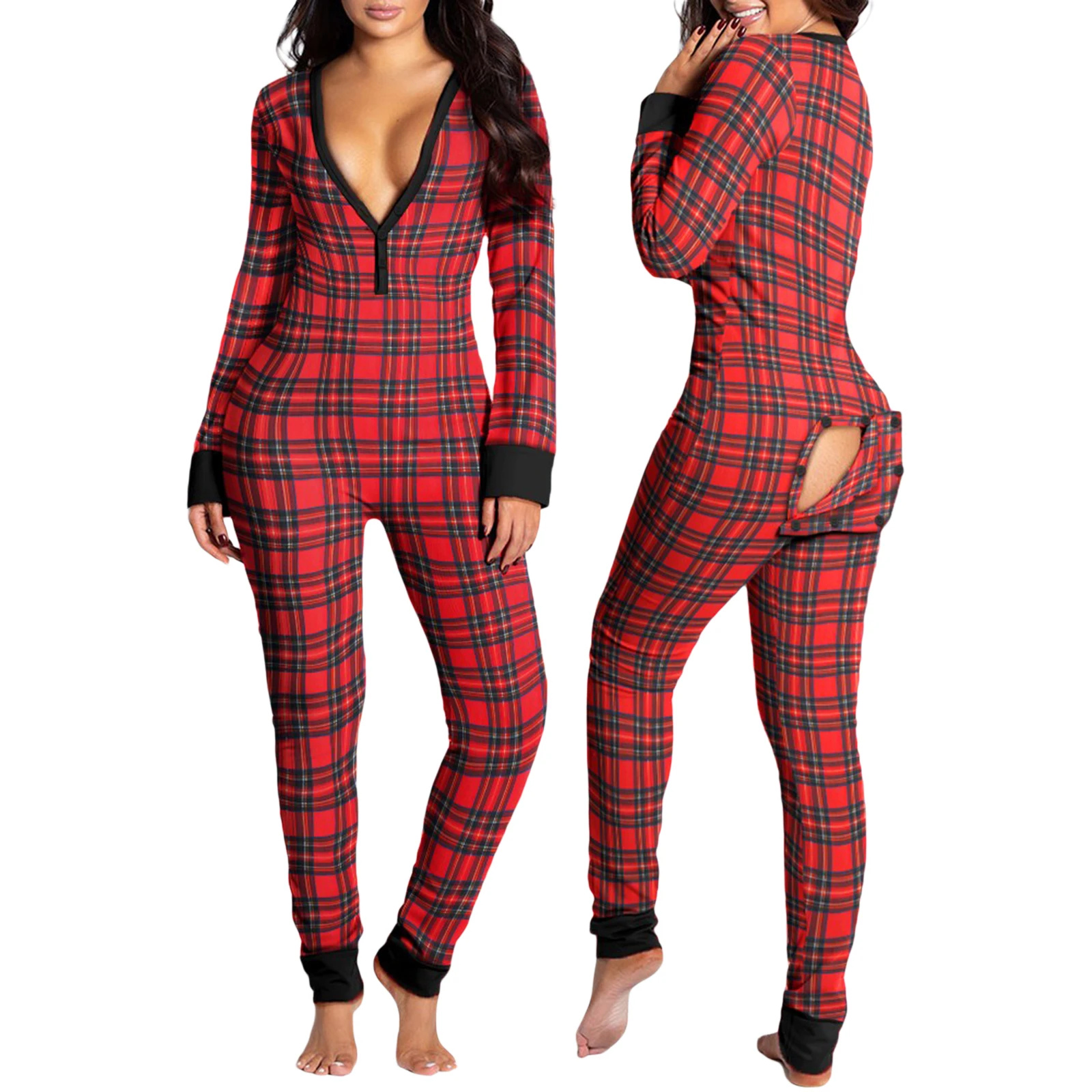 HEZIOWYUN Women's Sleeping Rompers Pajamas Oneseies Long Sleeve V-Neck Printed Slim Detachable Crotch Elastic Homewear Jumpsuits
HEZIOWYUN Women's Sleeping Rompers Pajamas Oneseies Long Sleeve V-Neck Printed Slim Detachable Crotch Elastic Homewear Jumpsuits