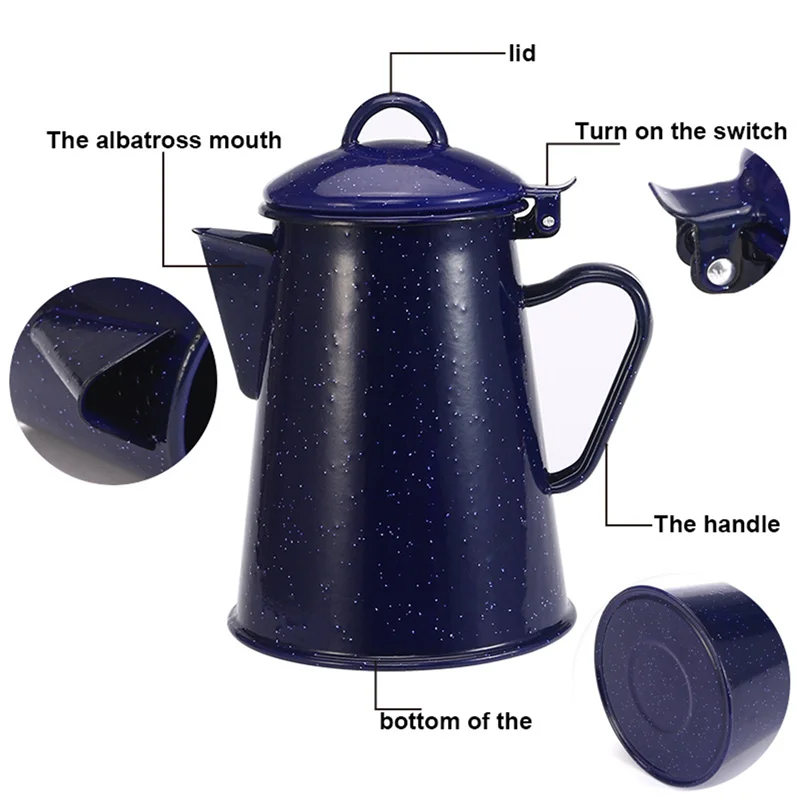 ABGG-2X 1.2L Enamel Coffee Pot Hand Tea Water Kettle Teapot Vintage Home Decor Starry Sky Blue Teapot Cafe Tools
ABGG-2X 1.2L Enamel Coffee Pot Hand Tea Water Kettle Teapot Vintage Home Decor Starry Sky Blue Teapot Cafe Tools