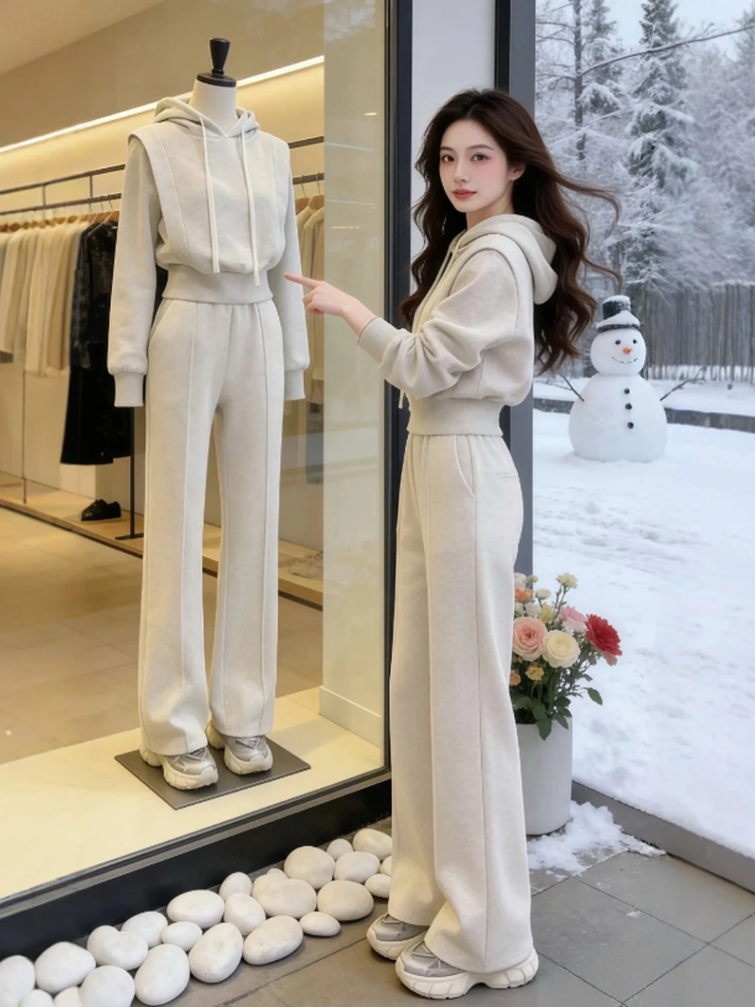 Korean Sle Lazy Hat Hoodie Casual Pants Two-Piece Set Ele Clete OOTD Spring Faion Women's Comfortable High Waist
Korean Sle Lazy Hat Hoodie Casual Pants Two-Piece Set Ele Clete OOTD Spring Faion Women's Comfortable High Waist