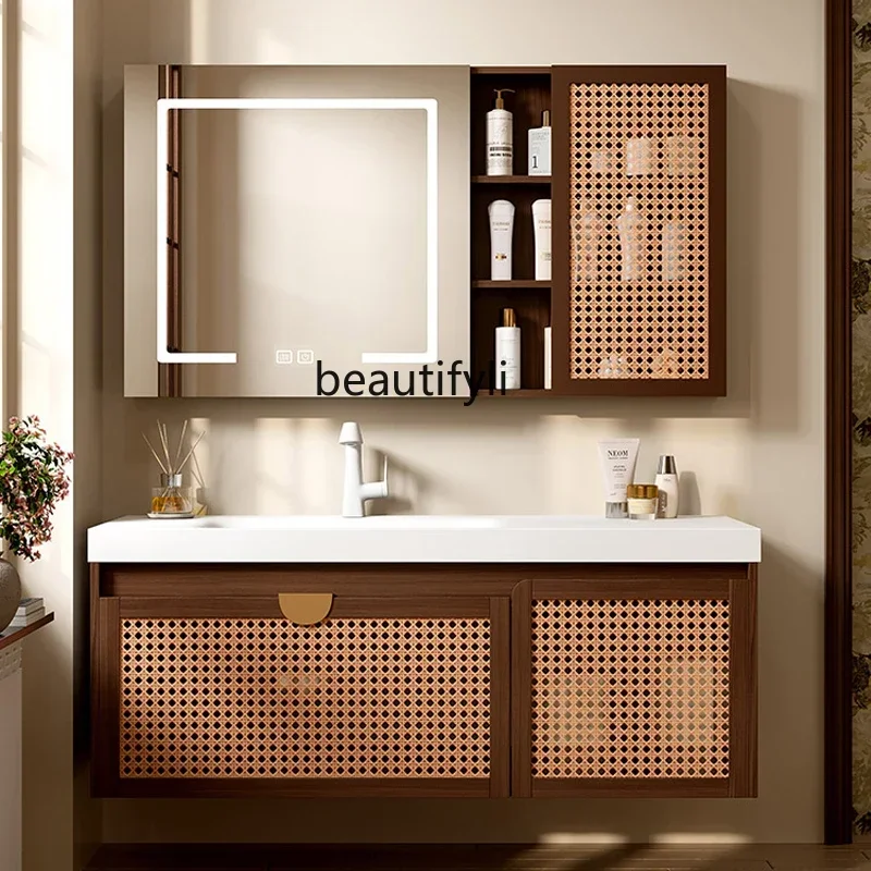 Japanese-Style Rattan Stone Plate Whole Washbin Oak Bathroom Cabinet Combination Washstand
Japanese-Style Rattan Stone Plate Whole Washbin Oak Bathroom Cabinet Combination Washstand
