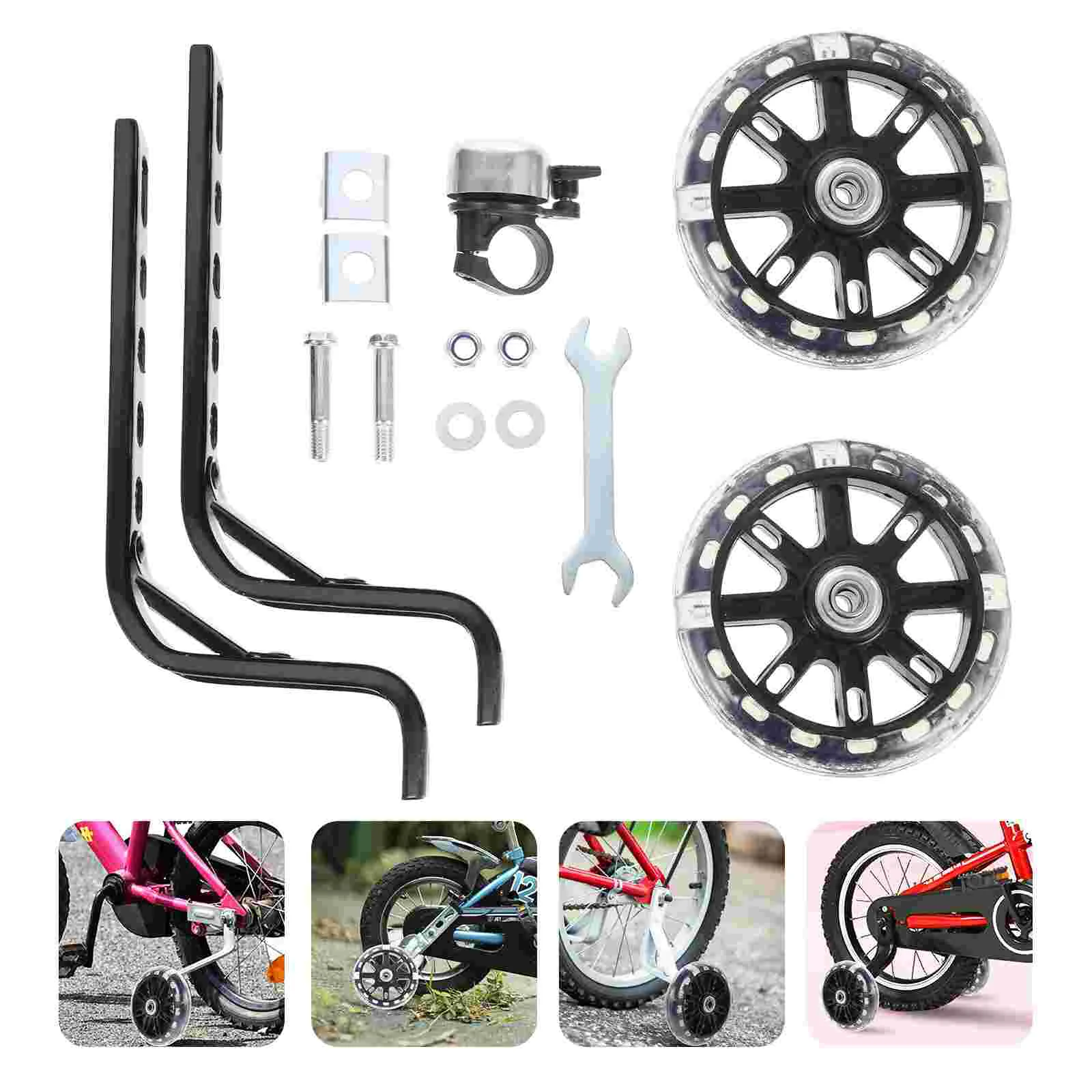 Stabilizers for Kids Bicycle Training Wheels Replaceable Rear Black Plastic Accessory Child Bikes Adults Bell Bike Accessory
Stabilizers for Kids Bicycle Training Wheels Replaceable Rear Black Plastic Accessory Child Bikes Adults Bell Bike Accessory