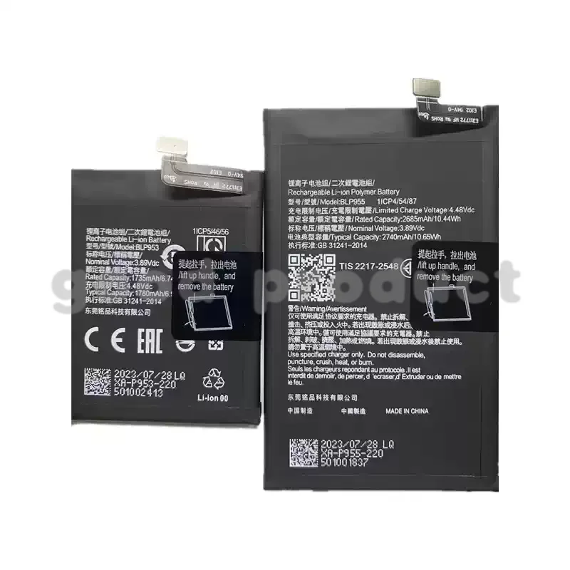 A pair High Quality BLP953 BLP955 New Battery For Oppo Find N2 5G Fold Phone Batteria
A pair High Quality BLP953 BLP955 New Battery For Oppo Find N2 5G Fold Phone Batteria