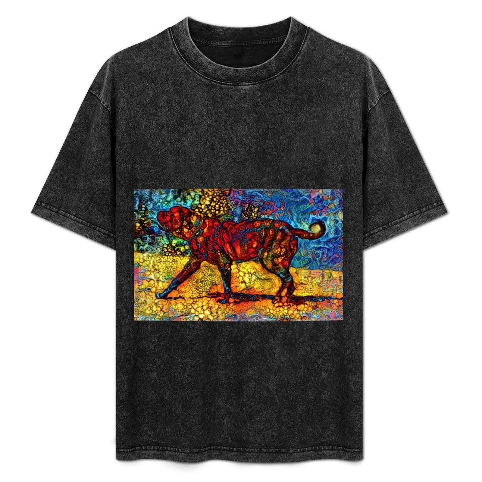 English Mastiff waiting for a treat - colorful abstract painting in blue, yellow and red T-Shirt Regular Fit Plain Tee Shirt
English Mastiff waiting for a treat - colorful abstract painting in blue, yellow and red T-Shirt Regular Fit Plain Tee Shirt