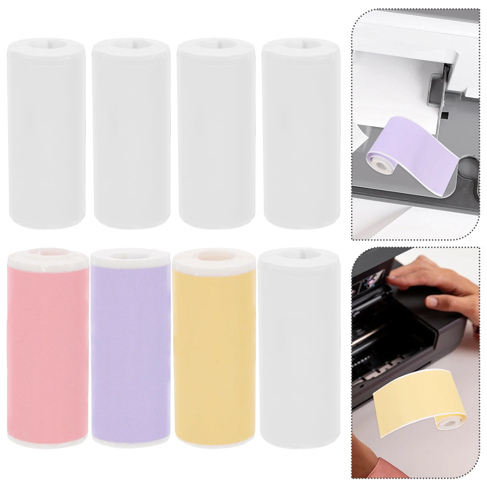 8 Rolls Self-adhesive Printing Paper Color for Printer Mini Thermal Sticker Label Stickers
8 Rolls Self-adhesive Printing Paper Color for Printer Mini Thermal Sticker Label Stickers