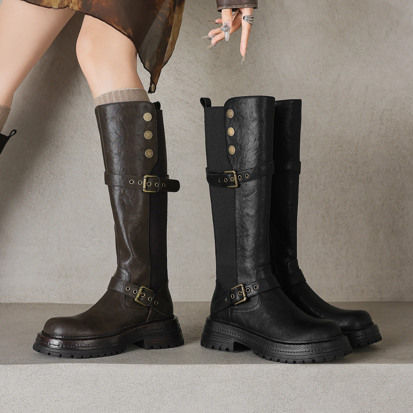 Genuine Leather Mid Calf Boots Retro Knee High Boots,Belt Buckle Womens Boots,Knight boots,Modern Boots, Long Boots Womens Shoes
Genuine Leather Mid Calf Boots Retro Knee High Boots,Belt Buckle Womens Boots,Knight boots,Modern Boots, Long Boots Womens Shoes