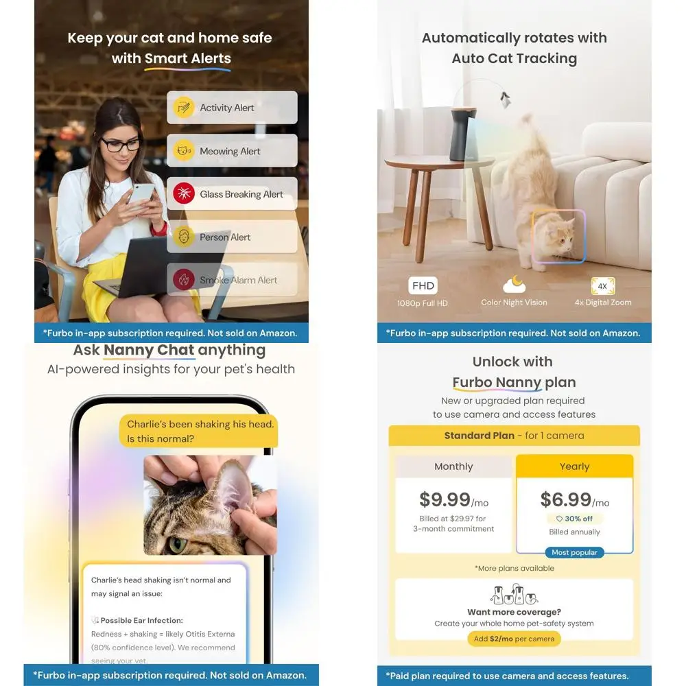 Поворотная на 360 градусов камера для домашних животных: оповещения о безопасности, интерактивная подача лакомств, двусторонняя аудиосвязь, мониторинг умного дома
Поворотная на 360 градусов камера для домашних животных: оповещения о безопасности, интерактивная подача лакомств, двусторонняя аудиосвязь, мониторинг умного дома