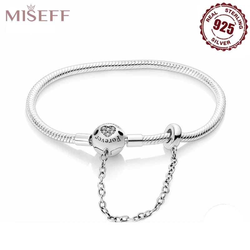 MISEFF 2025 Bracelet 925 Sterling Silver Original 17-20CM Safety Chain Zircon Bracelets Fit DIY Charms Birthday Jewelry Gifts
MISEFF 2025 Bracelet 925 Sterling Silver Original 17-20CM Safety Chain Zircon Bracelets Fit DIY Charms Birthday Jewelry Gifts