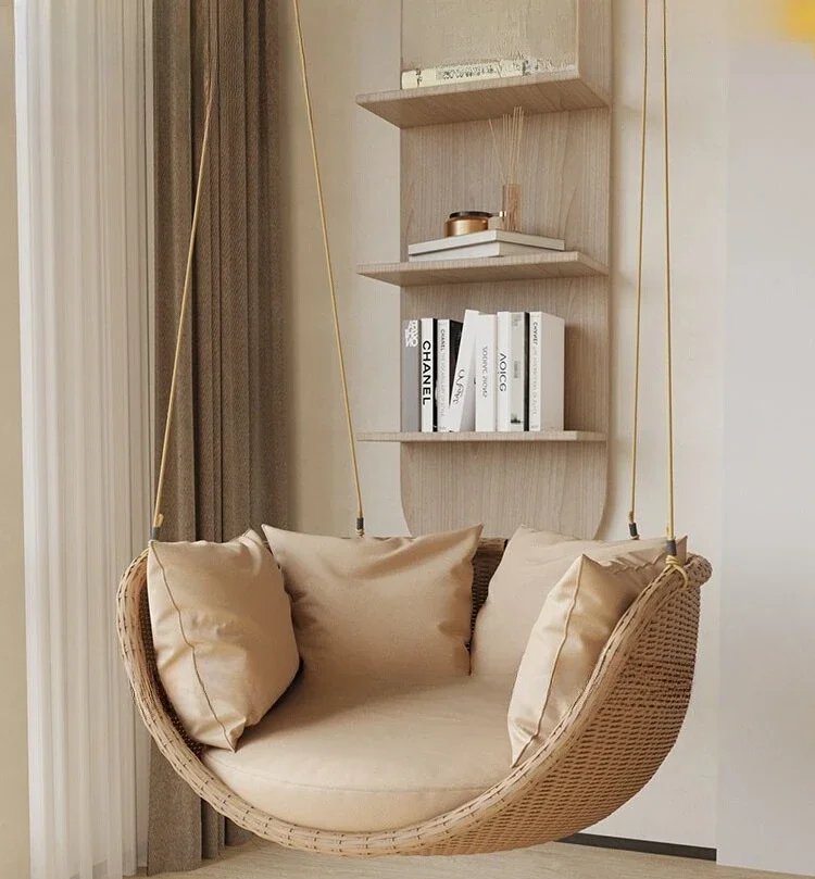 Outdoor swing hanging basket hanging indoor balcony casual rattan seat terrace rattan chair single indoor Nordic rocking chair
Outdoor swing hanging basket hanging indoor balcony casual rattan seat terrace rattan chair single indoor Nordic rocking chair