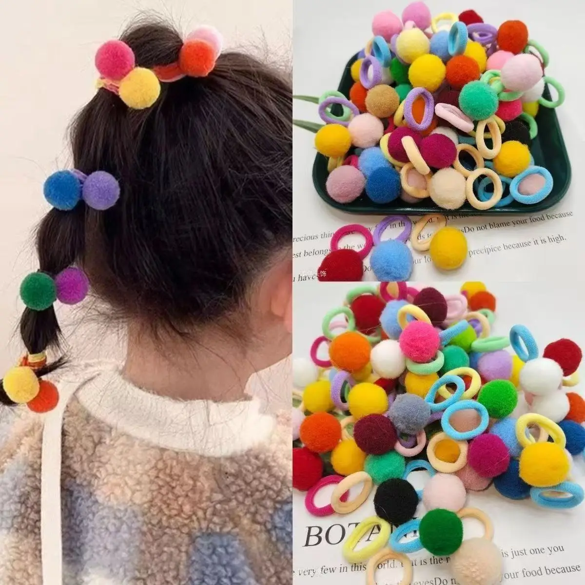 20 Girls' Colorful Hair Ball Hairbands Super Cute Rubber Bands New kindergarten Girls Cute Hairbands Girls' Gifts
20 Girls' Colorful Hair Ball Hairbands Super Cute Rubber Bands New kindergarten Girls Cute Hairbands Girls' Gifts