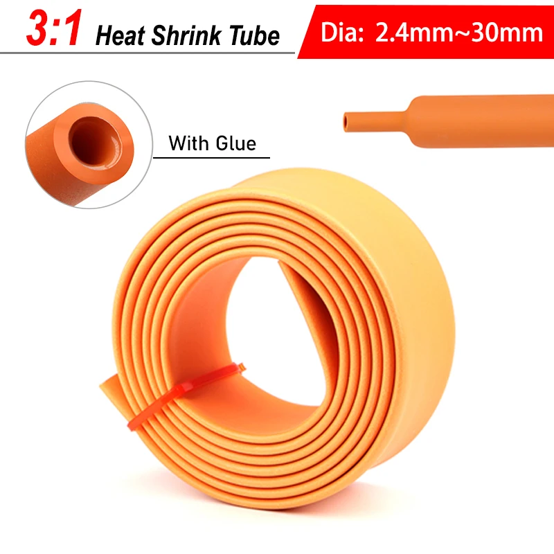 3:1 Orange PE Heat Shrink Tube With Glue Diameter 2.4 - 30mm Double Wall Waterproof Heat Shrinkable Sheath Sleeve for Cables
3:1 Orange PE Heat Shrink Tube With Glue Diameter 2.4 - 30mm Double Wall Waterproof Heat Shrinkable Sheath Sleeve for Cables