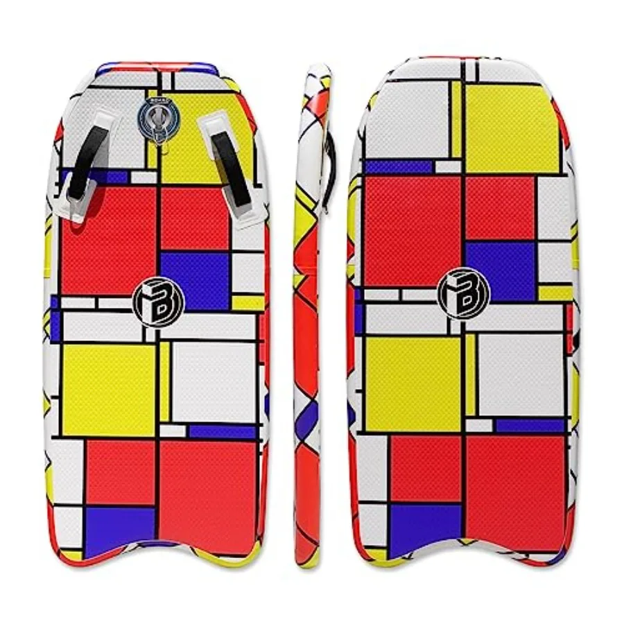 Portable inflatable bodyboard for beach and pool use, made of durable PVC with black color, featuring hammer seam technology fo
Portable inflatable bodyboard for beach and pool use, made of durable PVC with black color, featuring hammer seam technology fo
