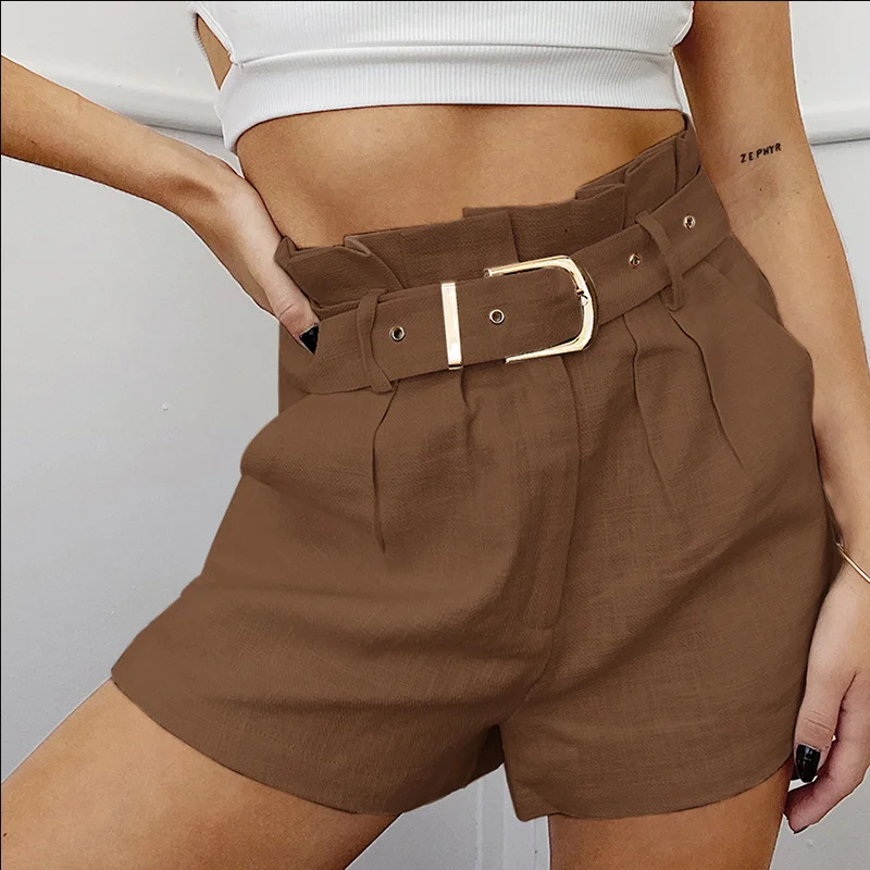 Korean Simple Solid Summer Shorts With Belt 2022 Loose High Waist Slim Loose Green Shorts Women Black Paperbag Shorts
Korean Simple Solid Summer Shorts With Belt 2022 Loose High Waist Slim Loose Green Shorts Women Black Paperbag Shorts