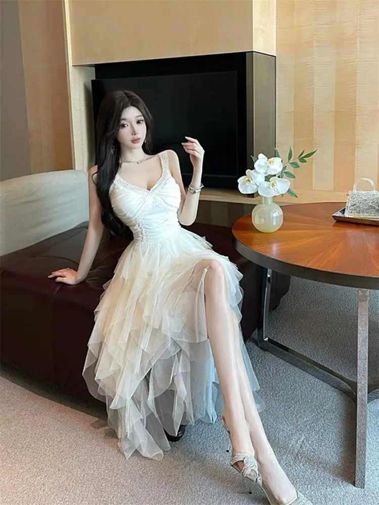 Elegant Fairy Tale White Lace off Shoulder Long Dress Asymmetrical Net Gown Soft Medium Elasticity Spring Casual A-Line Skirt
Elegant Fairy Tale White Lace off Shoulder Long Dress Asymmetrical Net Gown Soft Medium Elasticity Spring Casual A-Line Skirt