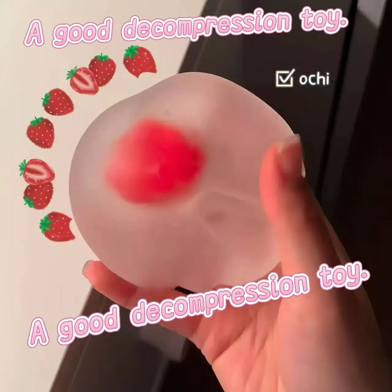 Strawberry Mochi Squeeze Toys Stress Relief and Vent Anger Fidget Toys Slow Rebound Stress Relief Toy Relieve Stress Squishy Toy
Strawberry Mochi Squeeze Toys Stress Relief and Vent Anger Fidget Toys Slow Rebound Stress Relief Toy Relieve Stress Squishy Toy