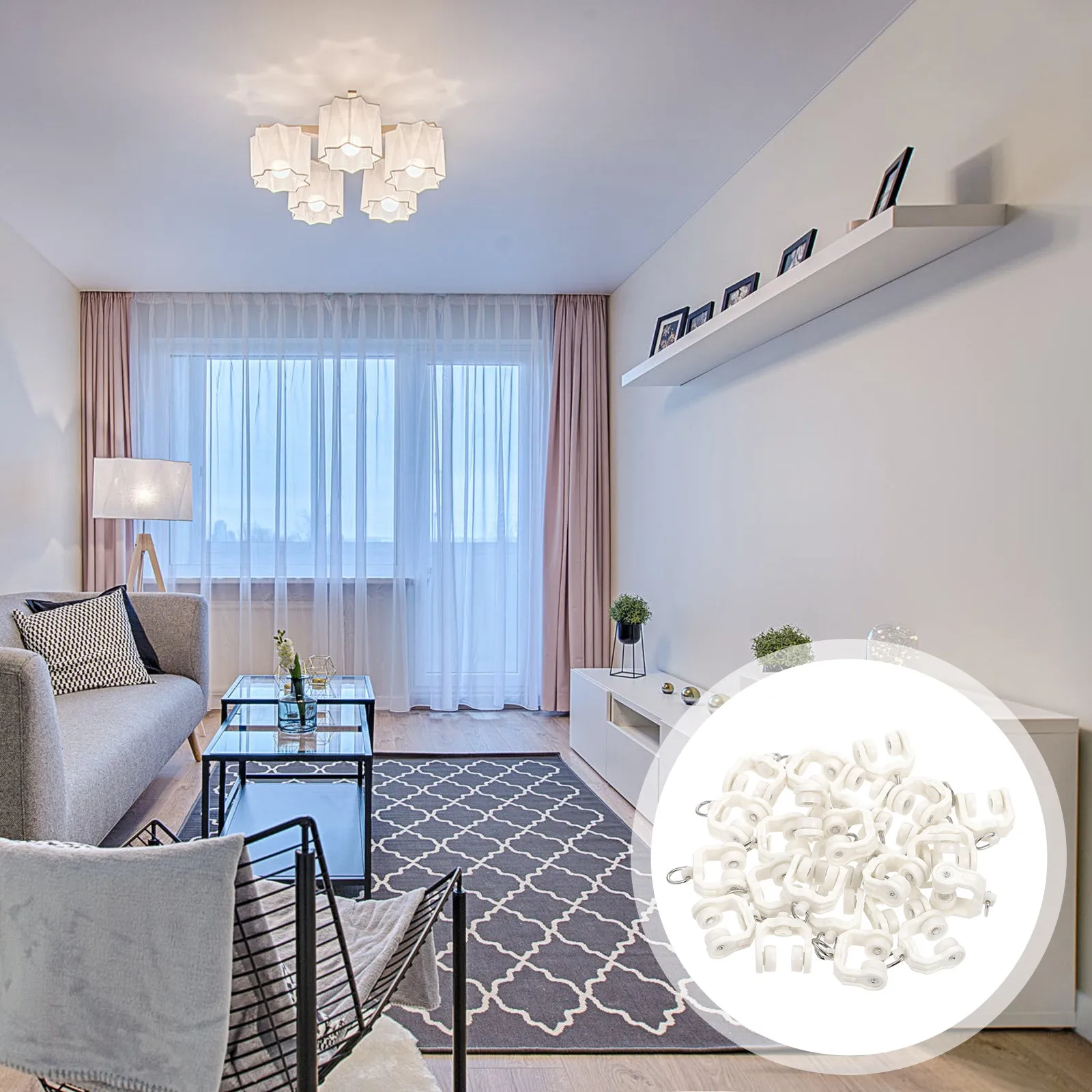 50Pcs Silent Curtain Track Pulley Premium Plastic Stainless Steel Curtain Track Gliders Rollers for Drapery Curtains Silent
50Pcs Silent Curtain Track Pulley Premium Plastic Stainless Steel Curtain Track Gliders Rollers for Drapery Curtains Silent