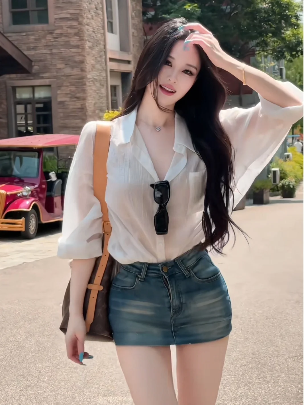 Classic Vacation Style Sun Protection Collar See through Denim Skirt Set Summer Fashionable Korean Style High Waist Top
Classic Vacation Style Sun Protection Collar See through Denim Skirt Set Summer Fashionable Korean Style High Waist Top
